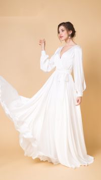 Вечернее шелковое платье в пол "To be bride"