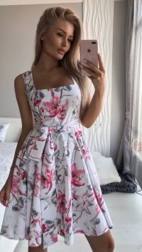 Летнее мини платье с цветочным принтом "Like"