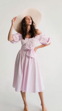 Розовое платье в полоску «Confiserie»