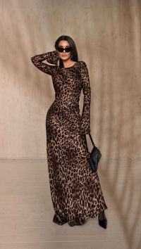Леопардовое шелковое платье