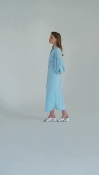 Голубое платье-рубашка оверсайз «Lille» №2