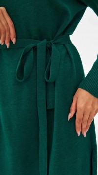 Трикотажное платье свитер оверсайз с поясом №5