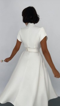 Белое двуботное платье миди №4