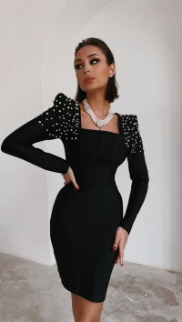 Черное бандажное платье мини «Бритни» №3
