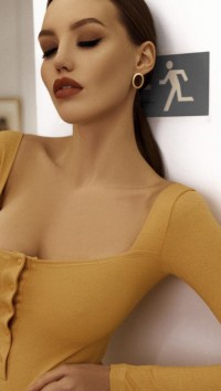 Желтое женское боди с квадратным вырезом «Скай» №2