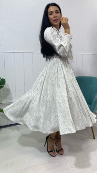 Белое платье миди в горошек "Honey Moon" №4