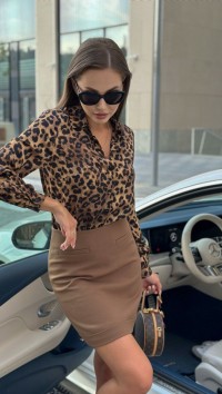 Шелковая блуза с леопардовым принтом №3