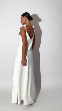 Шелковое белое платье-комбинация №1