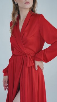 Вечернее красное платье в пол «Des Fruits» №5