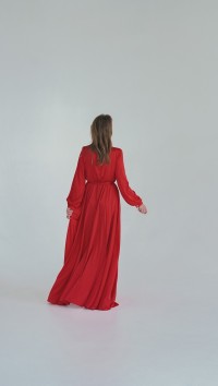 Вечернее красное платье в пол «Des Fruits» №4