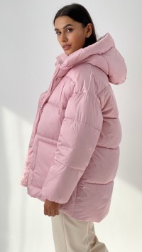 Куртка розовая демисезонная с капюшоном №2