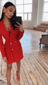Красное платье-пиджак «So mad» №1