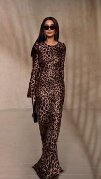 Леопардовое шелковое платье №3