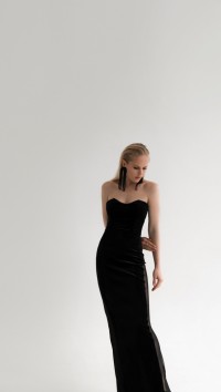 Вечернее черное платье в пол «Suresnes» №3