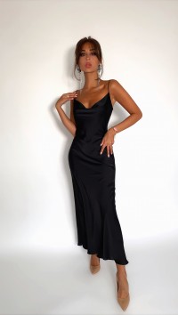 Черное шелковое платье-комбинация "Silk" №2