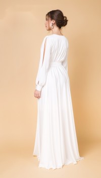 Вечернее шелковое платье в пол "To be bride" №1