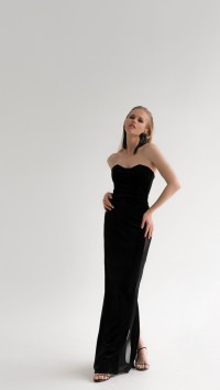Вечернее черное платье в пол «Suresnes» №4