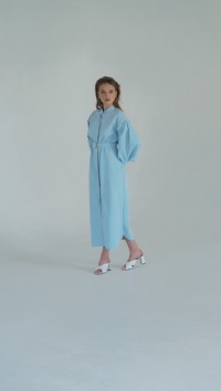 Голубое платье-рубашка оверсайз «Lille» №1