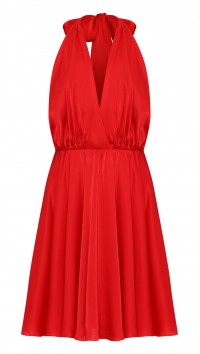 Шелковое красное платье с открытой спиной "Монро" №2