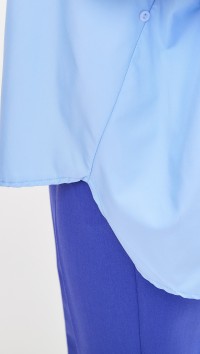 Рубашка голубая женская оверсайз №1