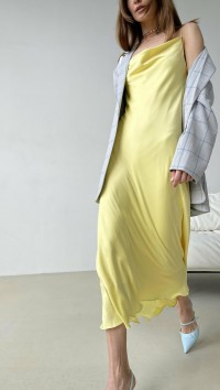 Лимонное шелковое платье комбинация «Silk» №1