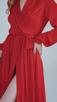 Вечернее красное платье в пол «Des Fruits» №6