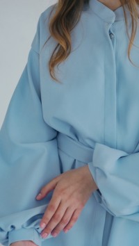 Голубое платье-рубашка оверсайз «Lille» №4