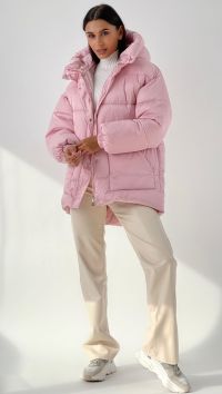 Куртка розовая демисезонная с капюшоном