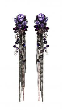 Черно-фиолетовые серьги ручной работы «Шато Блюз»